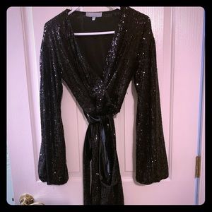 Black sequence cocktail dress by Canvas Apparel